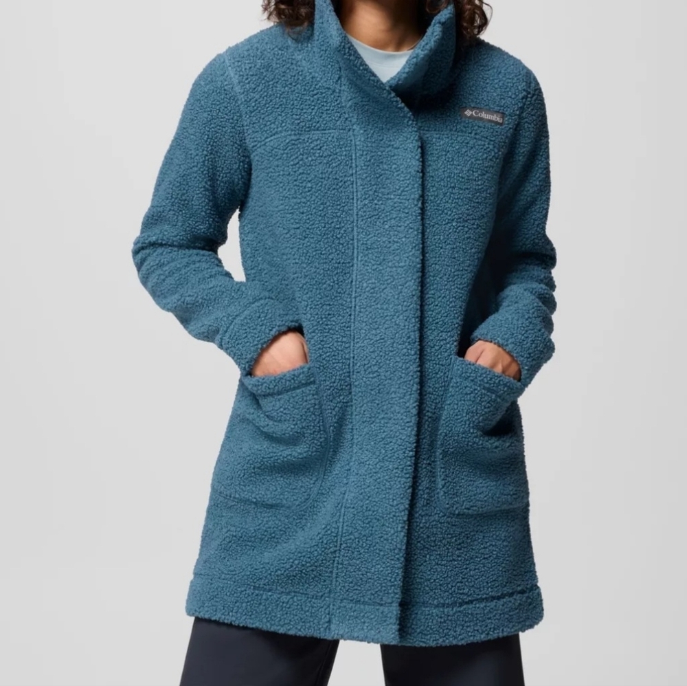 Columbia Women's Panorama Long Jacket Blueberry Blue  L EUC